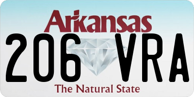 AR license plate 206VRA