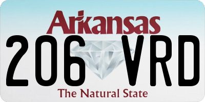 AR license plate 206VRD