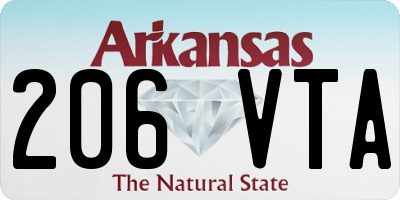 AR license plate 206VTA