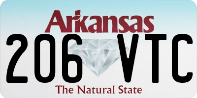 AR license plate 206VTC