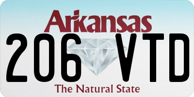 AR license plate 206VTD