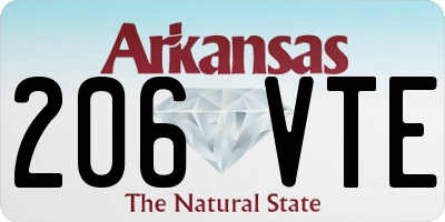 AR license plate 206VTE