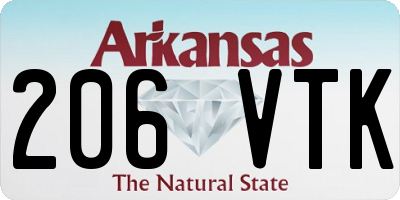 AR license plate 206VTK