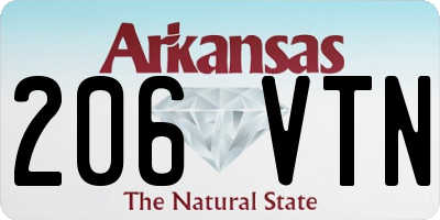 AR license plate 206VTN