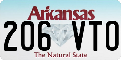 AR license plate 206VTO