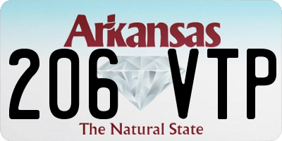 AR license plate 206VTP