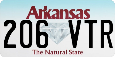 AR license plate 206VTR