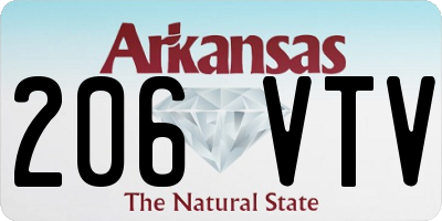 AR license plate 206VTV