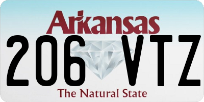 AR license plate 206VTZ