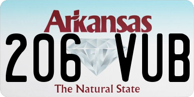 AR license plate 206VUB