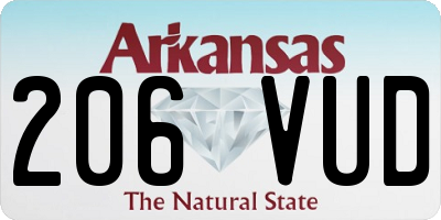 AR license plate 206VUD