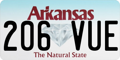 AR license plate 206VUE
