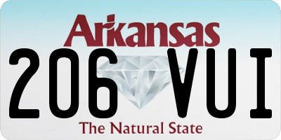 AR license plate 206VUI