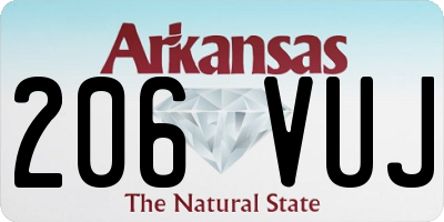 AR license plate 206VUJ