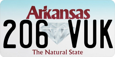 AR license plate 206VUK