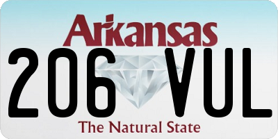 AR license plate 206VUL