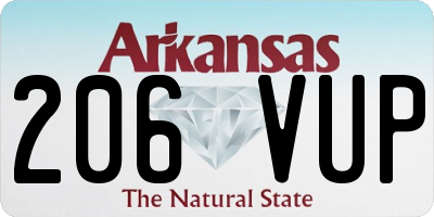 AR license plate 206VUP