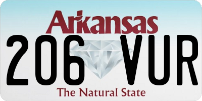 AR license plate 206VUR