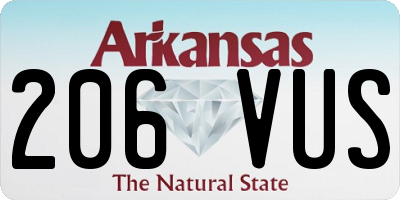 AR license plate 206VUS