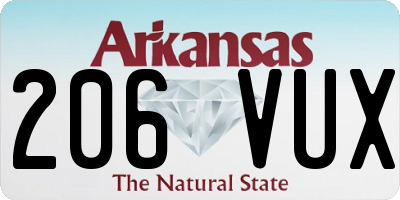 AR license plate 206VUX