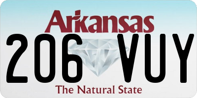 AR license plate 206VUY