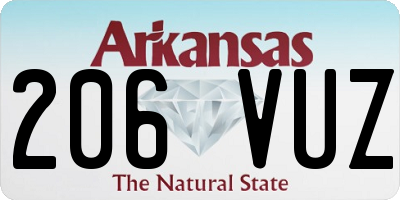 AR license plate 206VUZ
