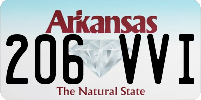 AR license plate 206VVI