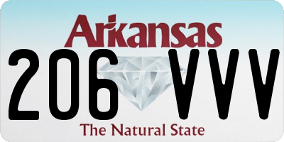 AR license plate 206VVV