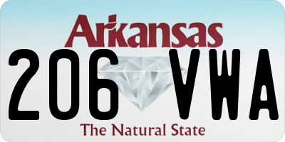 AR license plate 206VWA