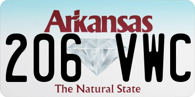 AR license plate 206VWC