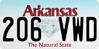 AR license plate 206VWD