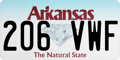 AR license plate 206VWF