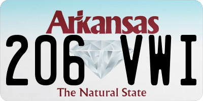 AR license plate 206VWI