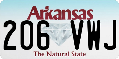 AR license plate 206VWJ