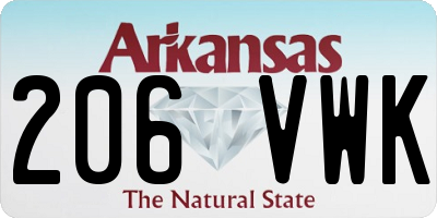 AR license plate 206VWK