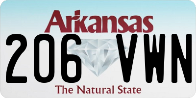 AR license plate 206VWN