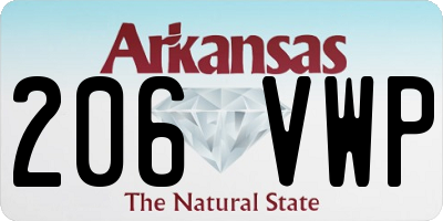 AR license plate 206VWP