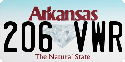 AR license plate 206VWR