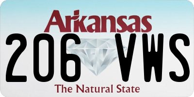 AR license plate 206VWS