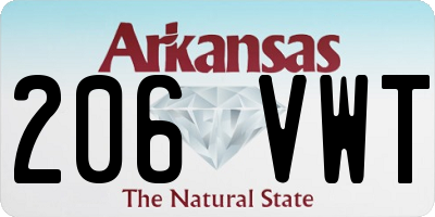 AR license plate 206VWT