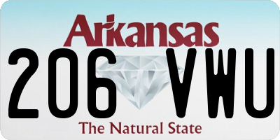 AR license plate 206VWU