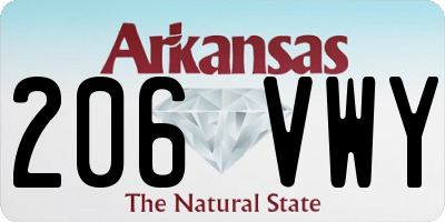 AR license plate 206VWY