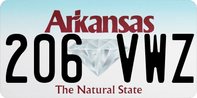 AR license plate 206VWZ