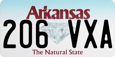 AR license plate 206VXA
