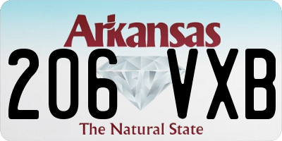AR license plate 206VXB