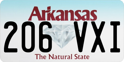 AR license plate 206VXI