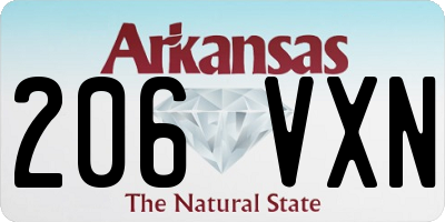 AR license plate 206VXN