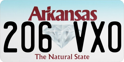AR license plate 206VXO