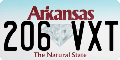 AR license plate 206VXT