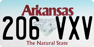 AR license plate 206VXV